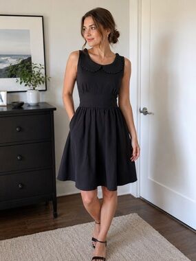 Sourpuss Retro Peter Pan Collar Fit & Flare Dress